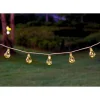 Flector Garten LED-Solar-Lichterkette Golden Vintage mit Naturfaser