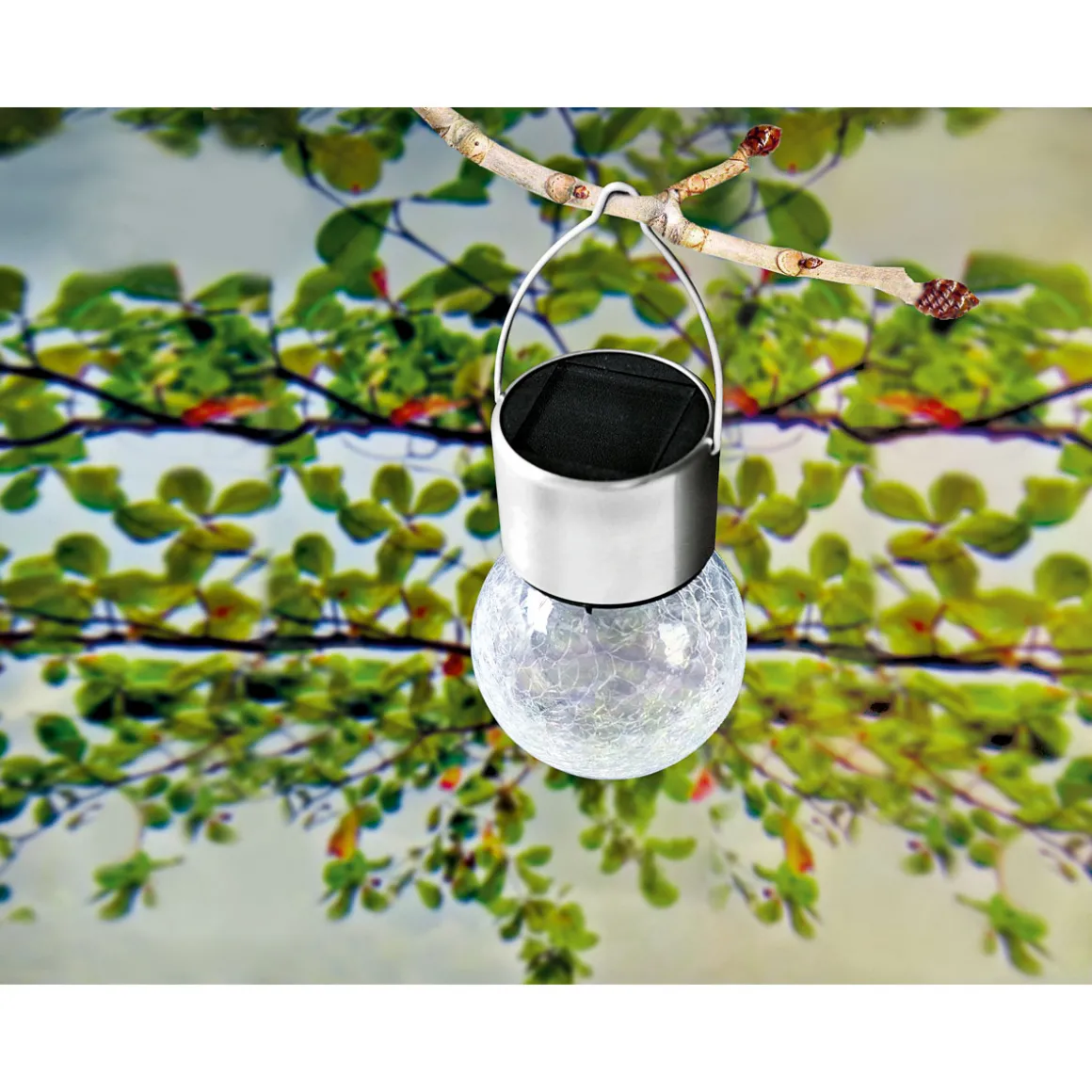 Flector Garten LED-Solar-Pendelleuchte mit Aufhängung warmweiß