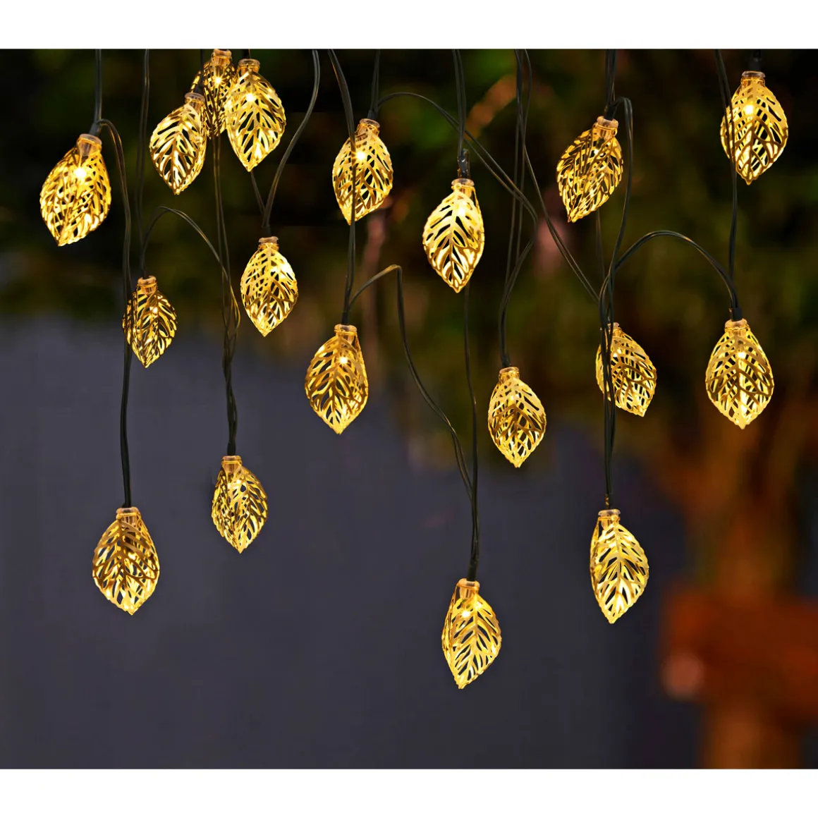 Flector Solarlichter Golden Leaf 4m inkl Akku