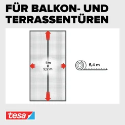 Fliegengitter Anklips-Rahmen für bodentiefe Fenster 1,20 x 2,40m