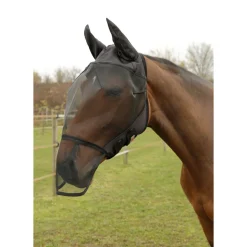 Fliegenschutzmaske Pony schwarz mit Fleecepolsterung