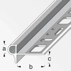 Fundamo Treppenkantenprofil Florentiner 10 mm 2,5m silber