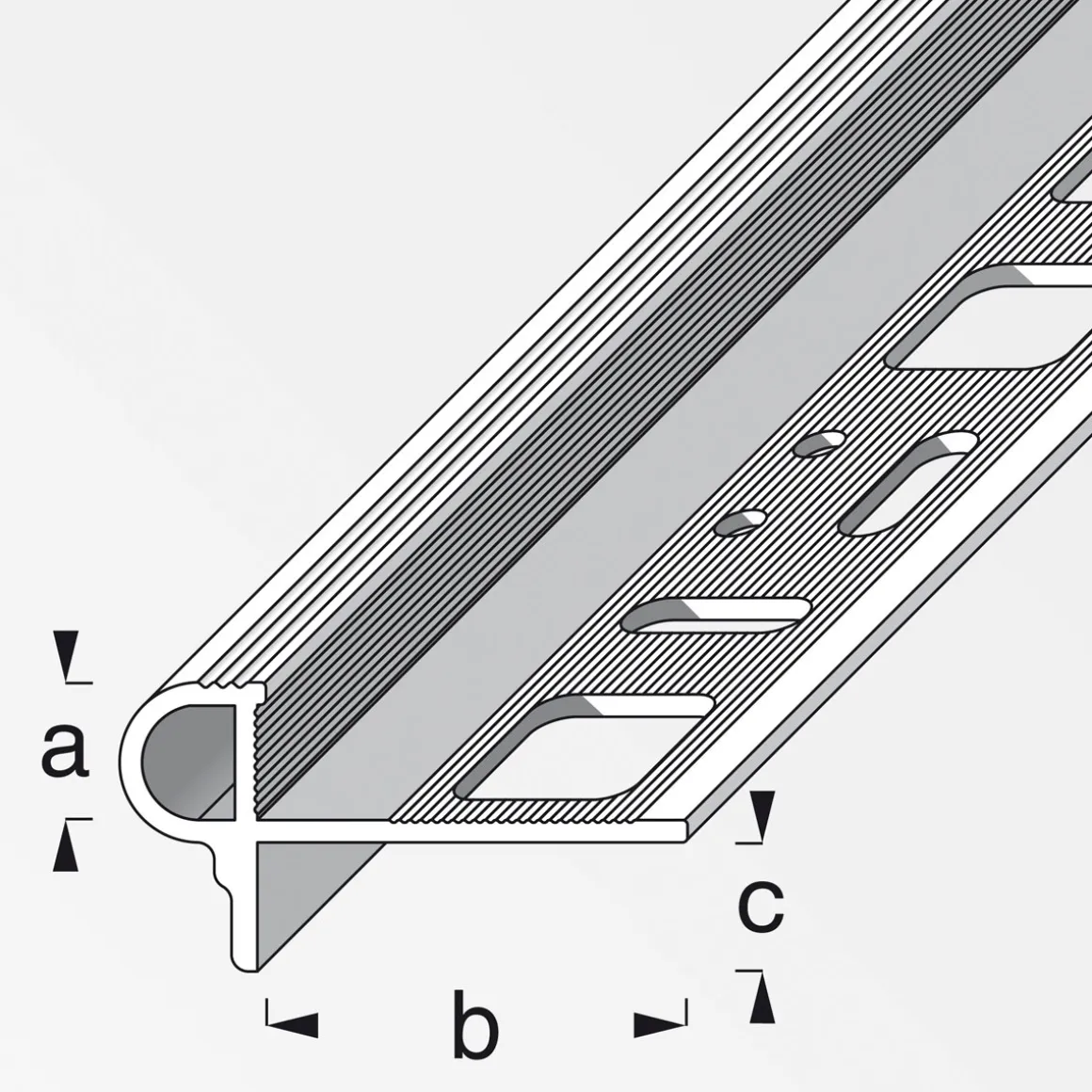 Fundamo Treppenkantenprofil Florentiner 10 mm 1 m titan
