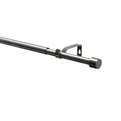 Gardinenstangen Set Kos Cap ausziehbar Durchmesser 16/19 mm 190-340 cm Edelstahl-Optik