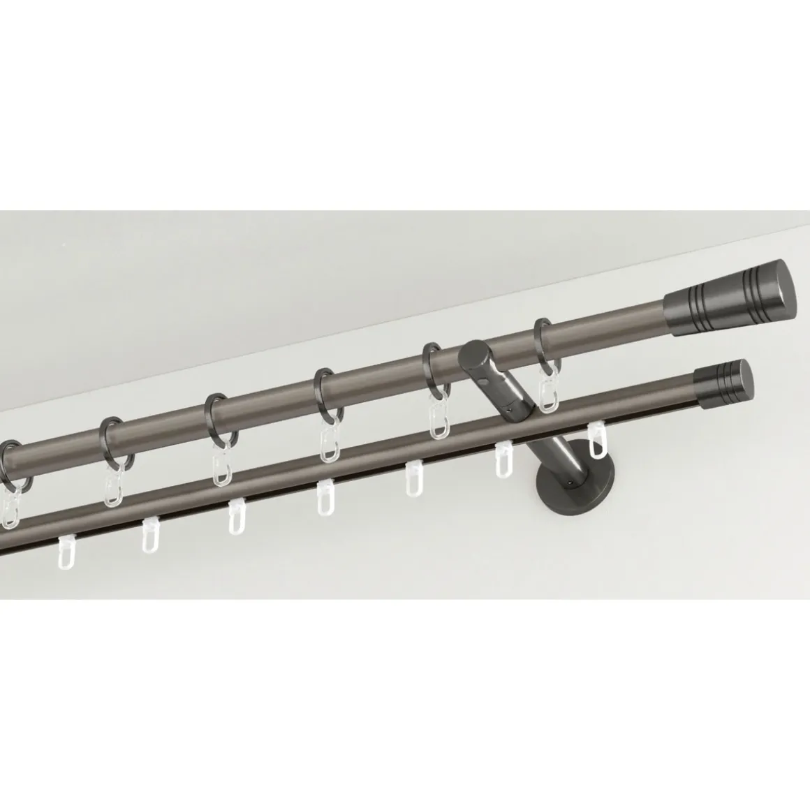 GardiniaGardinenstange Chicago mit Innenlauf Durchmesser 16 mm 200 cm titan