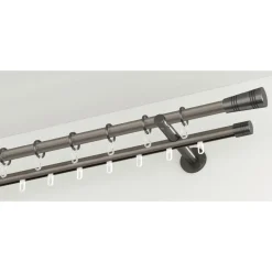 GardiniaGardinenstange Chicago mit Innenlauf Durchmesser 16 mm 160 cm titan