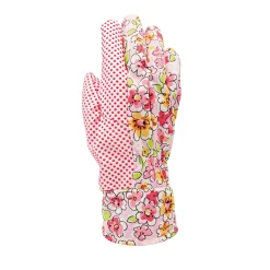 Gartenhandschuh Damen geblümt mit Noppen Größe 8