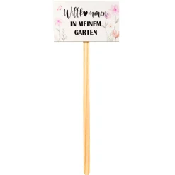 Gartenstecker Willkommen
