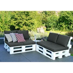 GO-DE Palettenauflage 2- teilig anthrazit 60 x 80 cm wasserabweisend
