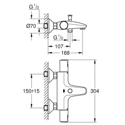 Grohe Thermostat-Wannenbatterie Precision Start