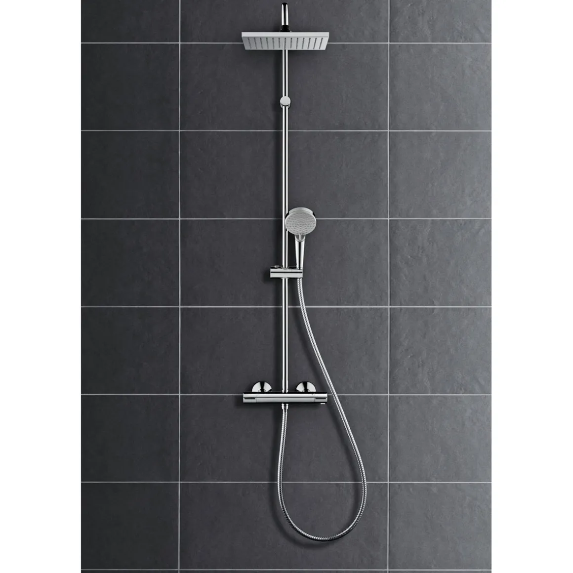 Hansgrohe Duschsystem Vernis Shape mit Thermostat chrom