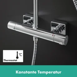 Hansgrohe Duschsystem Vernis Shape mit Thermostat chrom