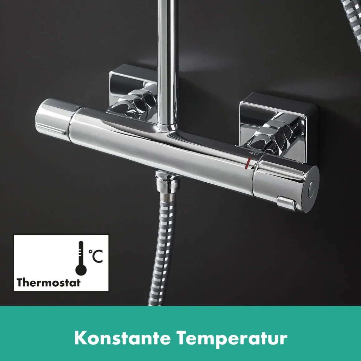 Hansgrohe Duschsystem Vernis Shape mit Thermostat chrom