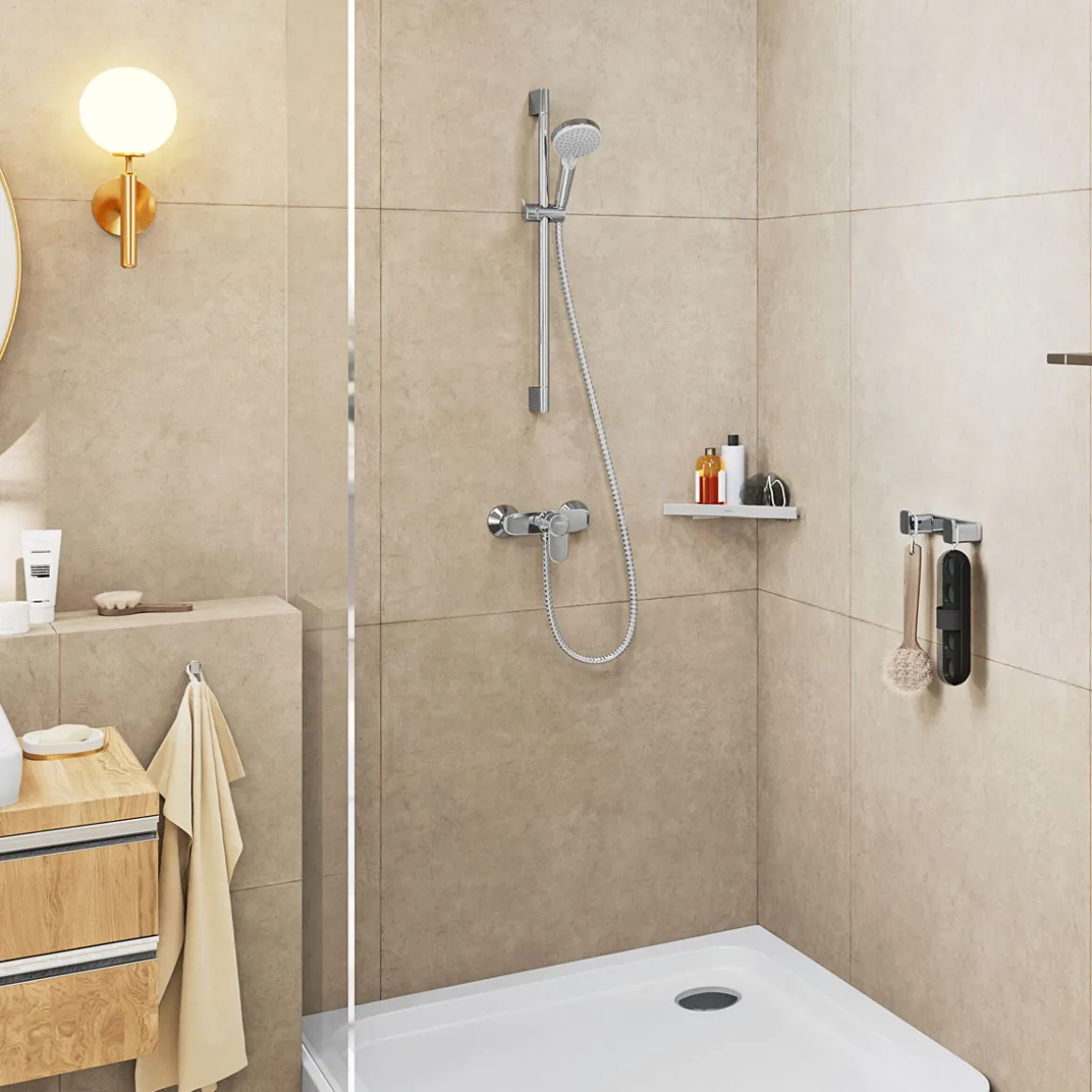 Hansgrohe Stangenbrause-Set Vernis Blend chrom