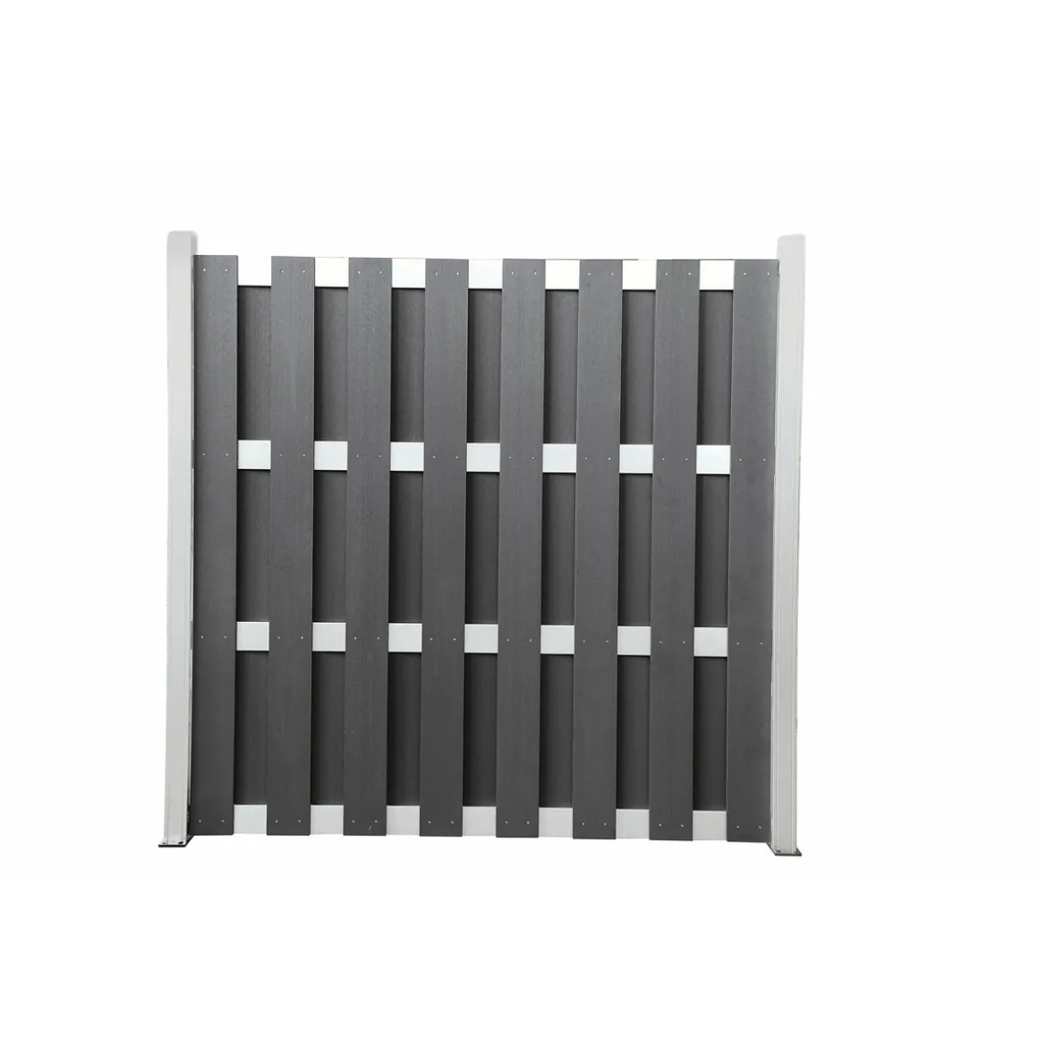 Hartmann Zaun-Grundelement WPC/Alu 180 x 180 cm anthrazit/silber