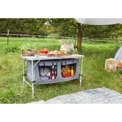 Haveson Camping-Tisch mit Ablagefächern