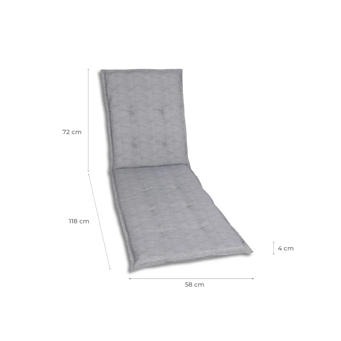 Haveson Liegenauflage 190x58x4cm hellgrau