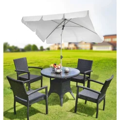 Haveson Marktschirm Udine silber-grau 210 x 140 cm