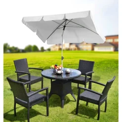 Haveson Marktschirm Udine 210 x 140 cm Natur