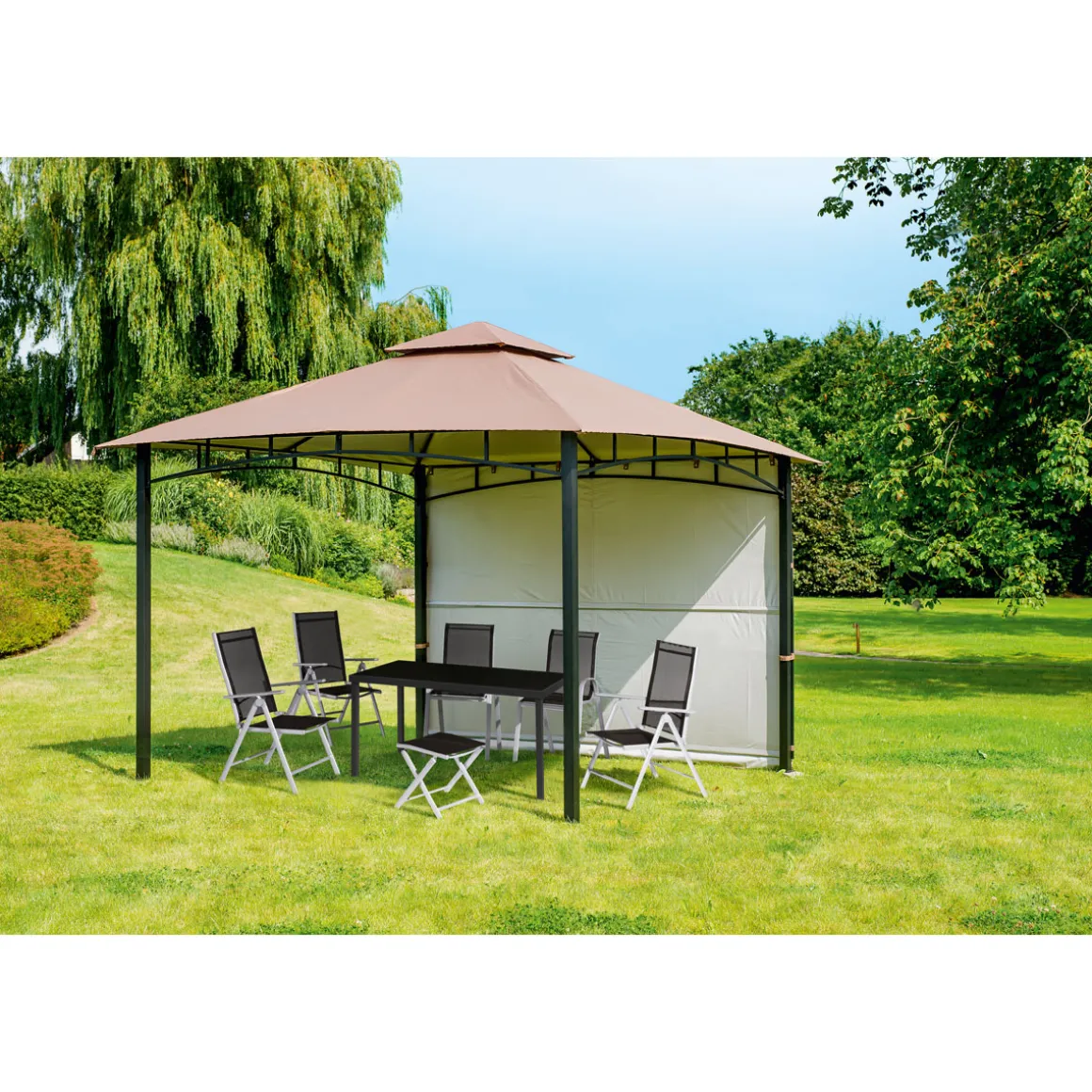 Haveson Pavillon cappuccinofarben 330 x 330 cm
