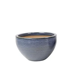 Haveson Pflanzschale Feine Rille 35 x 22 cm grauglasiert