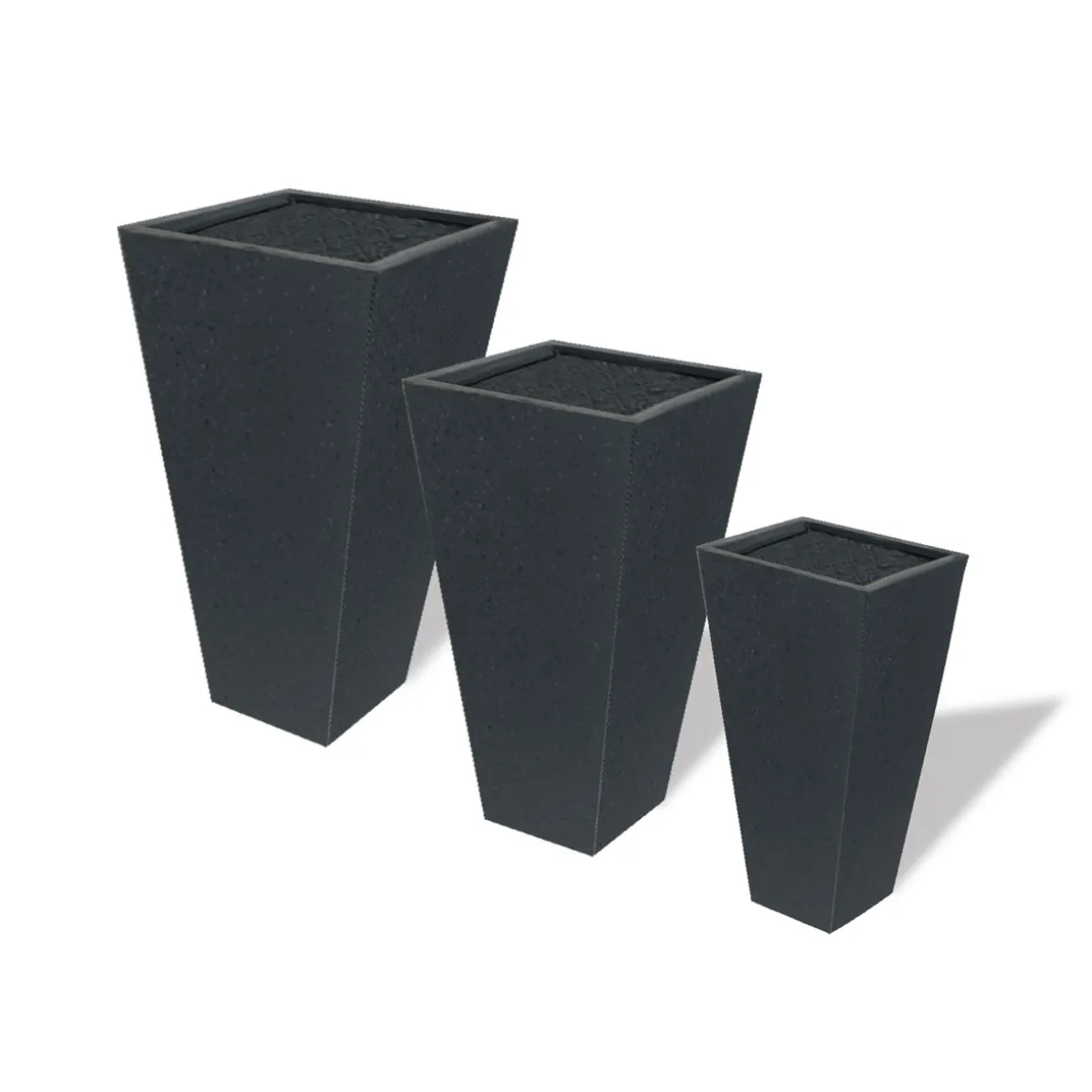 Haveson Pflanztopf Terrazzo konisch-eckig 42 x 42 x 75 cm