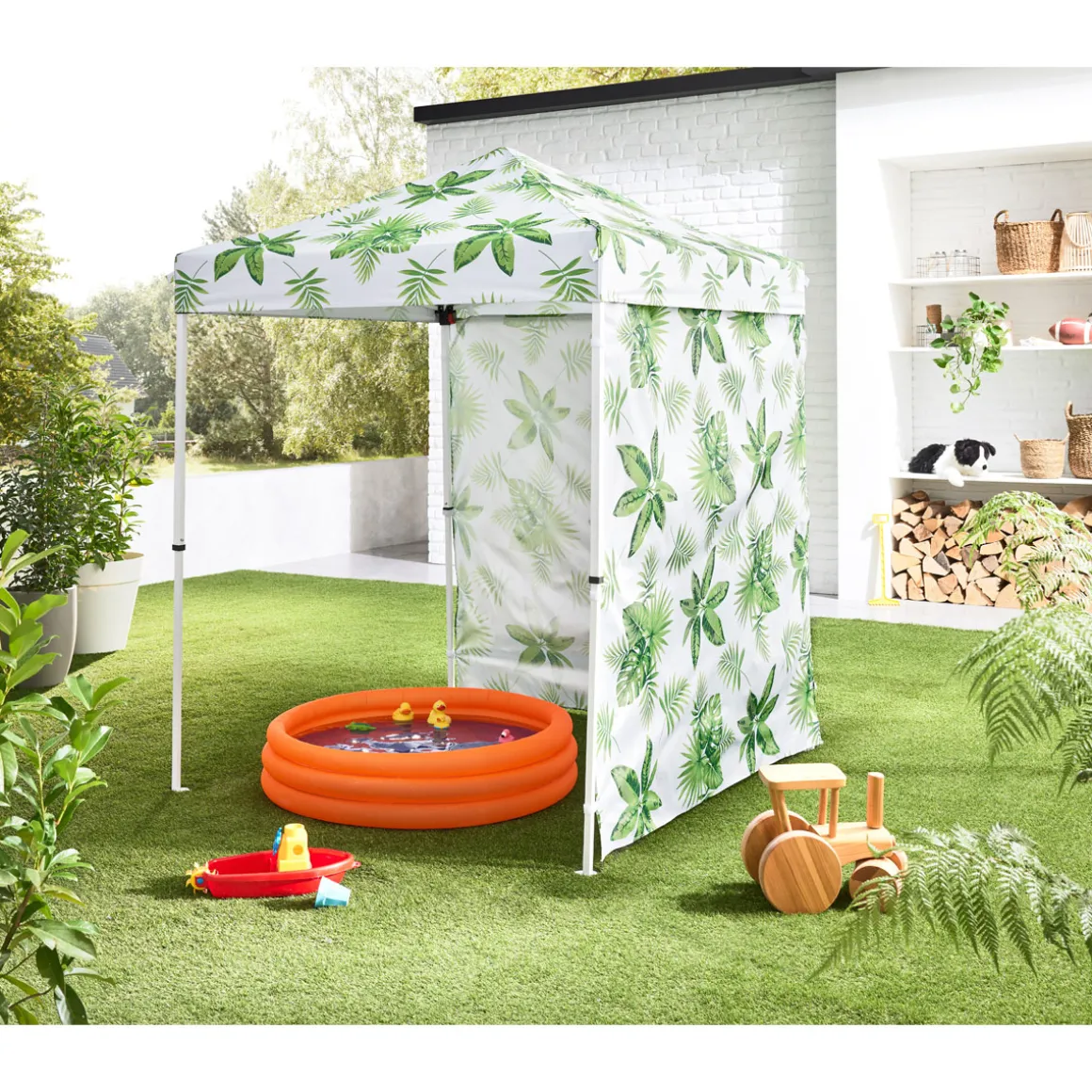 Haveson Push-Up Mini-Faltpavillon PALM LEAF 150 x 150 cm