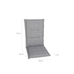 Haveson Sitzauflage Hochlehner 118x48x4cm hellgrau