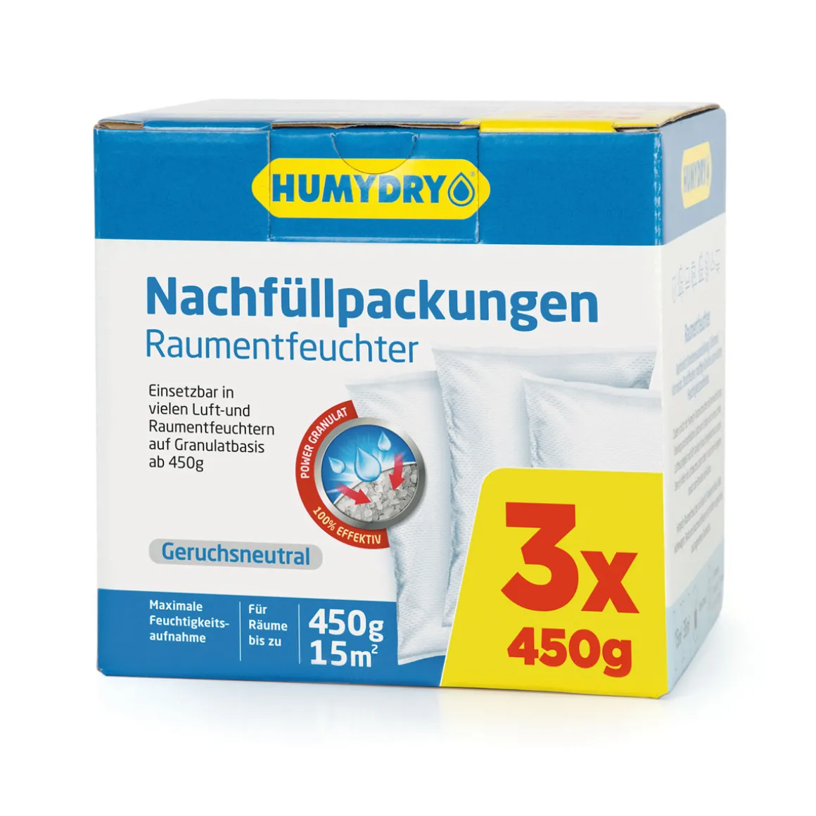 Humydry Nachfüllpack Raumentfeuchter PREMIUM 3 x 450g