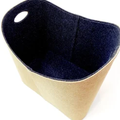 Jute-Filzkorb innen Filz grau, aussenJute, B/H/T 55/35/40 cm
