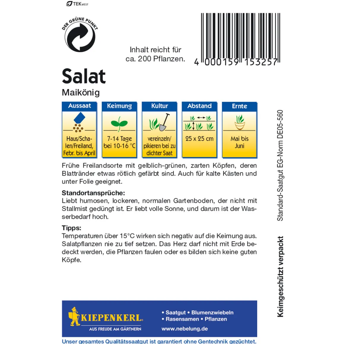 Kiepenkerl Kopfsalat Maikönig