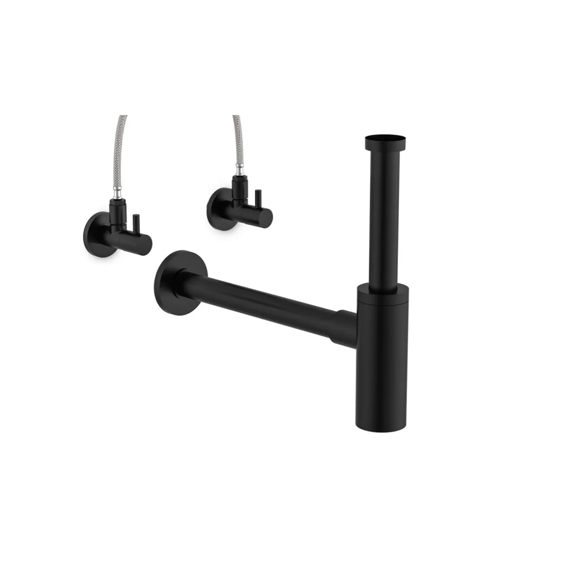Kirchhoff Design-Flaschensiphon schwarz 1 1/4" x 32 mm rund