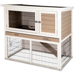 Kleintierstall Lucky 115 x 100 x 65 cm weiß-braun