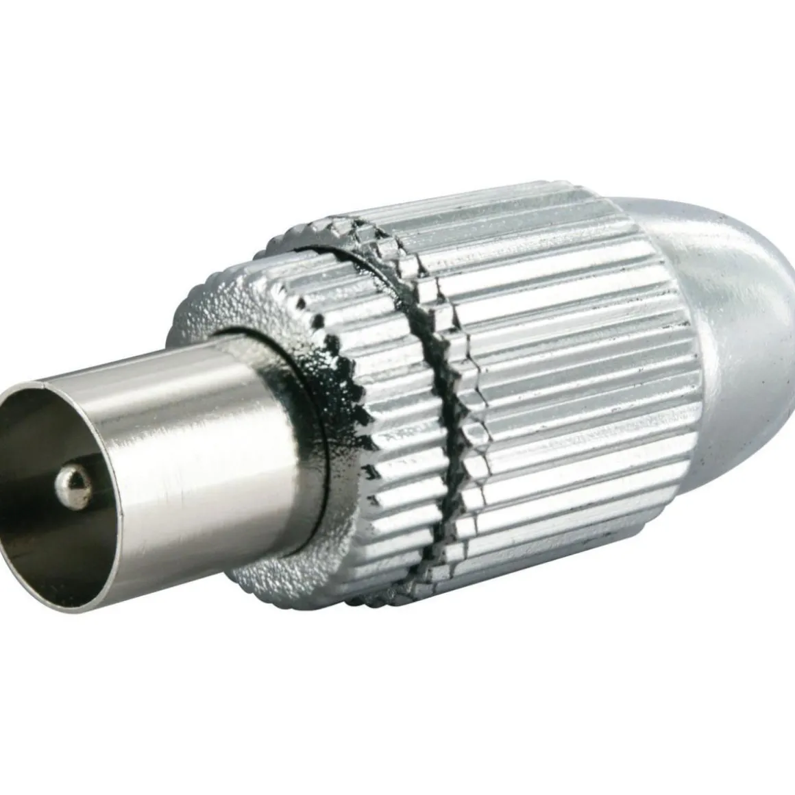 Koax-Stecker HQ 1Stück silber