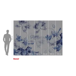 KomarVlies Fototapete Blue Silhouettes 350x250 cm