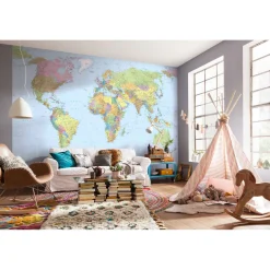 KomarVlies Fototapete World Map 368x248 cm
