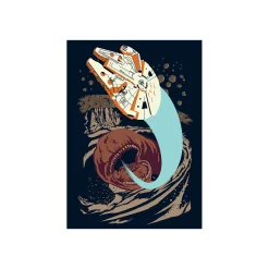 KomarWandbild Star Wars Classic Vector Asteroid Worm 50x70 cm