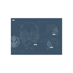 KomarWandbild Star Wars EP9 Blueprint Kylo Helmet 50x40 cm