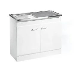 Kompl. Spuele 100x50cm weiss Drehtuer