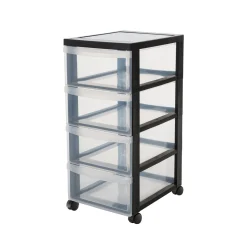 Kreher Rollcontainer mit 4 Schubladen und Rollen schwarz