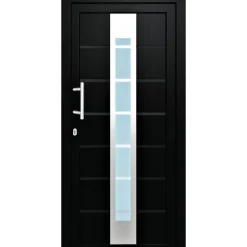 Kunststoff-Haustür D84 anthrazit 100 x 210 cm Anschlag links