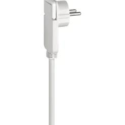 Kurzverlaengerungsleitung weiss mitWinkel-Flachstecker 5m H05VV-F3G1,5