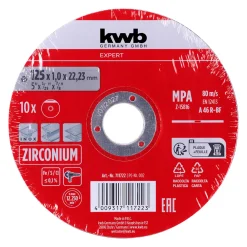 kwb Expert Inox-Gewebetrennscheiben-Set für Metall gerade, extradünn 10-tlg. Ø 125 x 1 mm