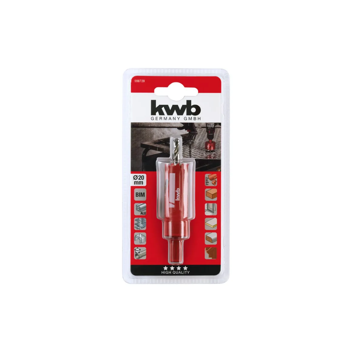 kwbLöchsäge mit Schaft und Bohrer Durchmesser 20 mm