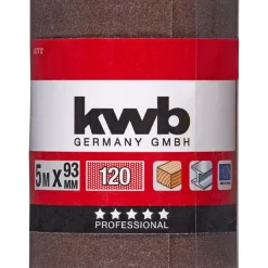 kwbSchleifmittel-Rollen Holz und Metall 5 m x 93 mm K120