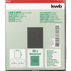 kwbSchleifpapier Lack und Auto wasserfest 230 x 280 mm K180