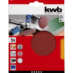 kwbSchleifscheiben Quick-Stick Holz und Metall Durchmesser 125 mm K120