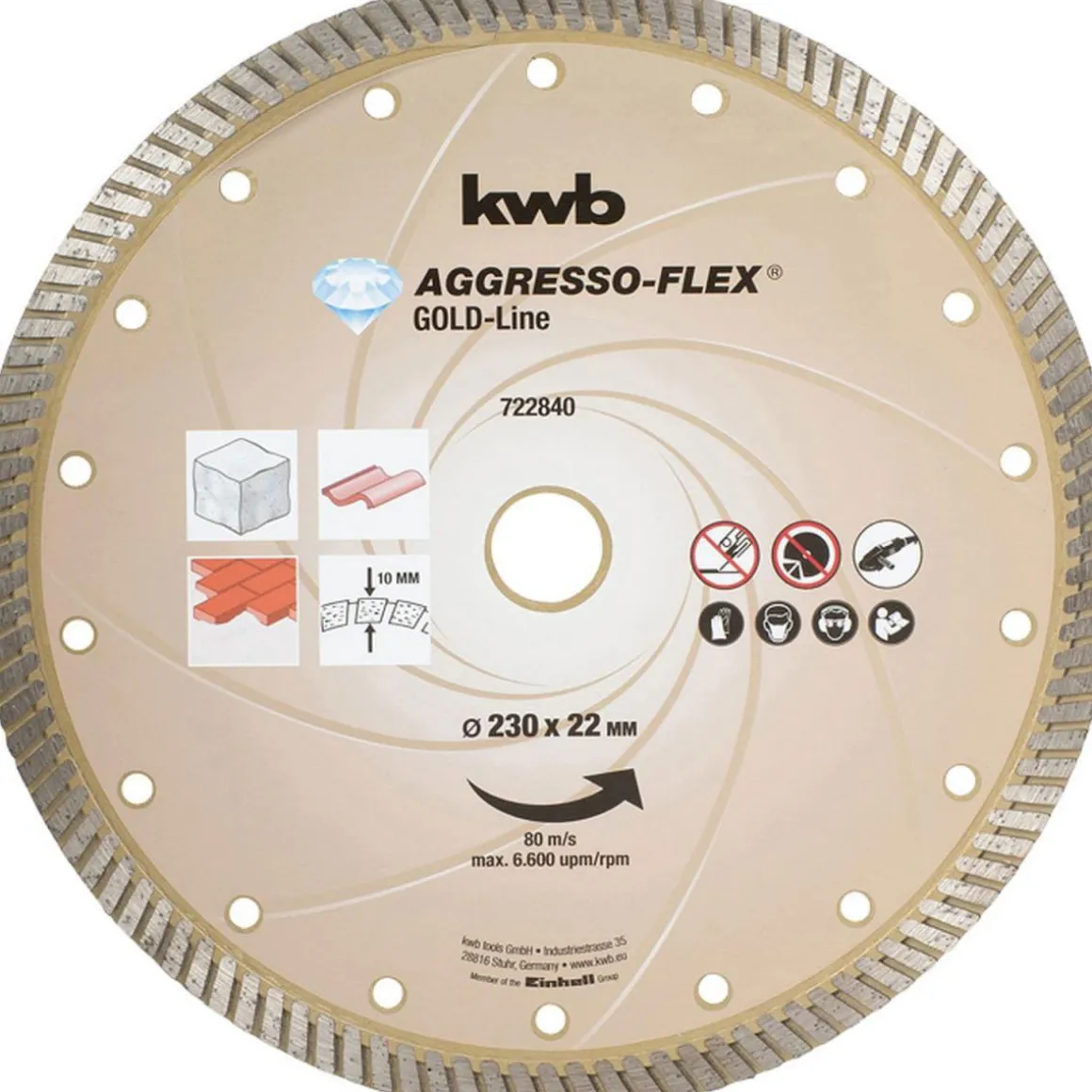 kwbTrennscheiben Aggreso-Flex Gold-Line Diamant Durchmesser 230 mm