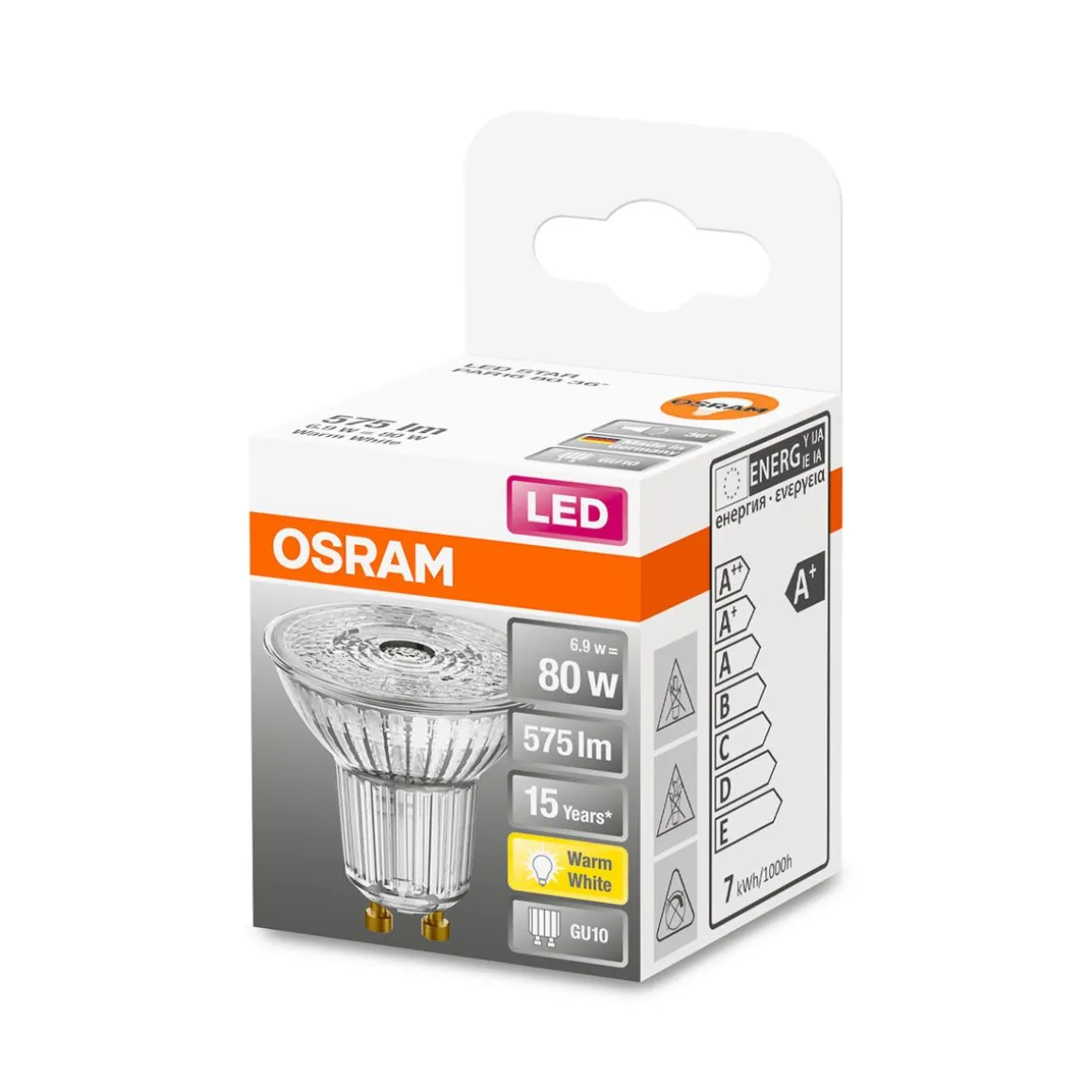 LED Reflektor 36grad GU10 575lm 2.700k 80 W Ersatz warmweiss
