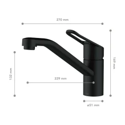 LENZ Spültischarmatur Mila Anti-Fingerabdruck Schwarz Matt